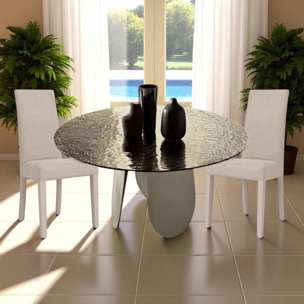 Sedia moderna denver in tessuto Beige imbottita – set 2 