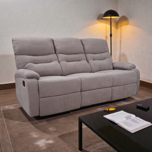 SOAVE 3-Sitzer Relaxsofa L190 mit manueller Relaxfunktion, Bezug: Taubengrau