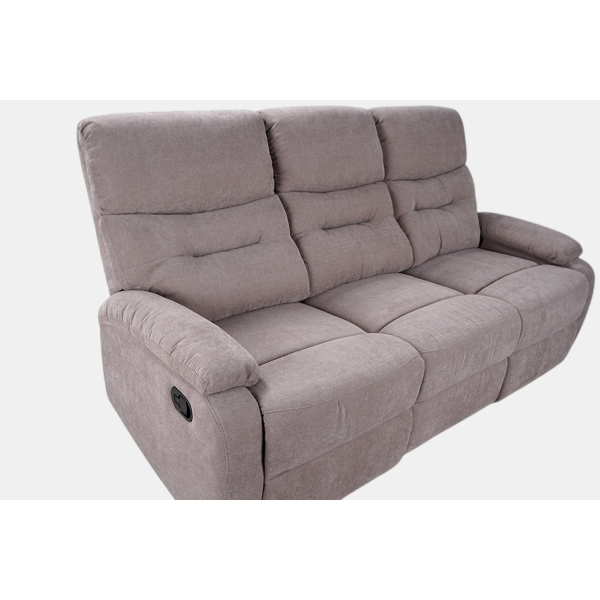 SOAVE 3-Sitzer Relaxsofa L190 mit manueller Relaxfunktion, Bezug: Taubengrau