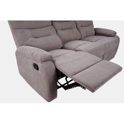 SOAVE 3-Sitzer Relaxsofa L190 mit manueller Relaxfunktion, Bezug: Taubengrau
