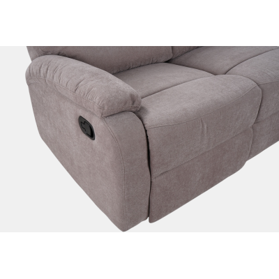 SOAVE 3-Sitzer Relaxsofa L190 mit manueller Relaxfunktion, Bezug: Taubengrau