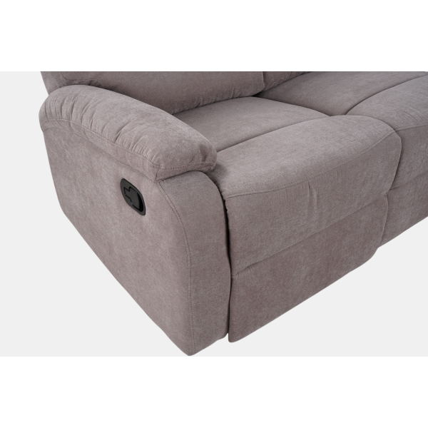 SOAVE 3-Sitzer Relaxsofa L190 mit manueller Relaxfunktion, Bezug: Taubengrau