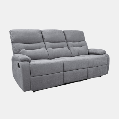 SOAVE 3-Sitzer Relaxsofa L190 mit manueller Relaxfunktion, grauer Stoffbezug