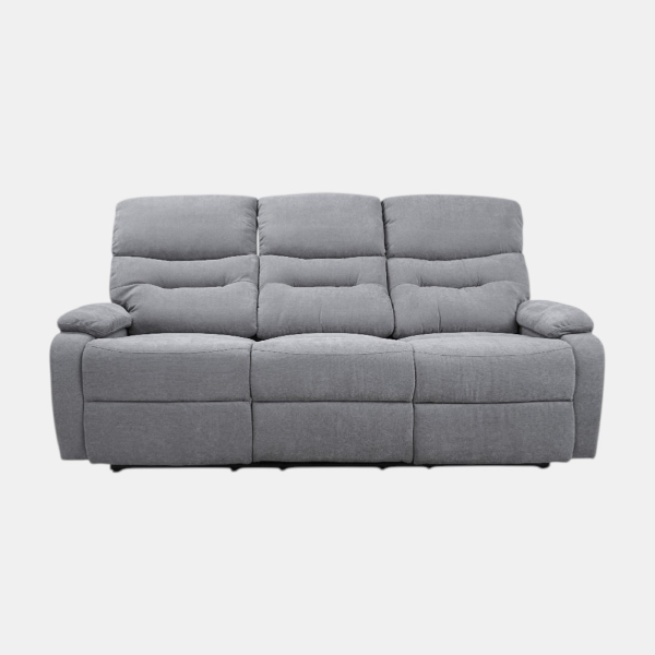 SOAVE 3-Sitzer Relaxsofa L190 mit manueller Relaxfunktion, grauer Stoffbezug