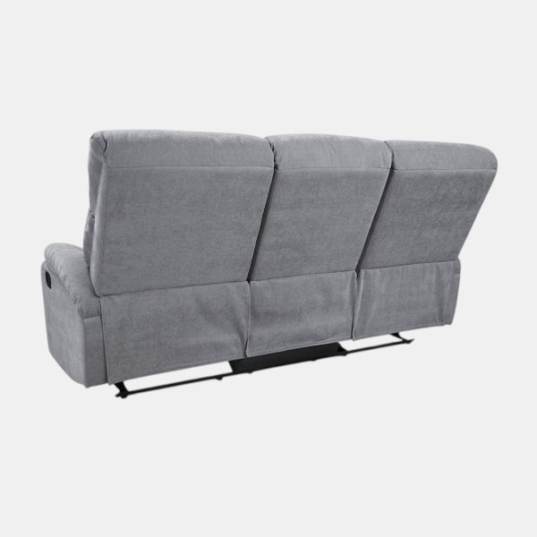 SOAVE 3-Sitzer Relaxsofa L190 mit manueller Relaxfunktion, grauer Stoffbezug