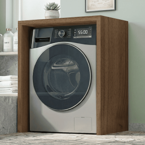 Open wooden washing machine cover cabinet 79x91 cm Walnut