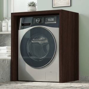 Open wooden washing machine cover 79x91 cm Olmo Caffè