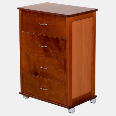 Cajonera con ruedas ICON H83 cm en Madera de Haya con 4 Cajones Cerezo.