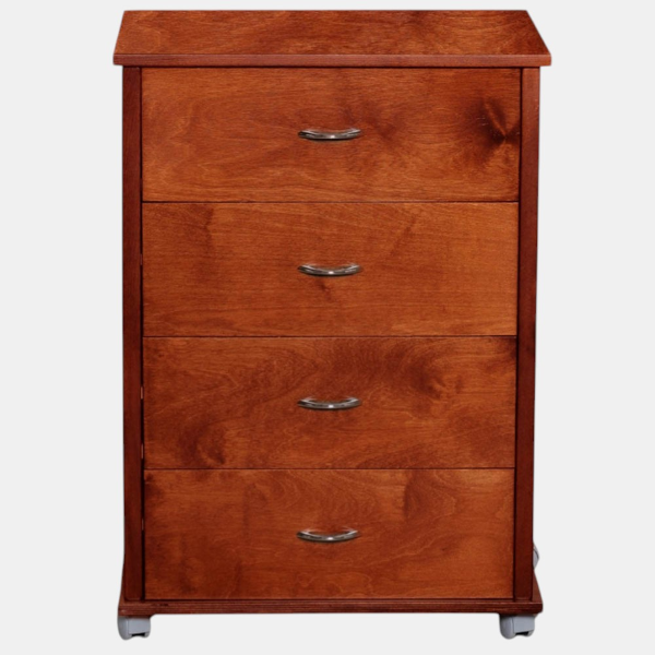 Cajonera con ruedas ICON H83 cm en Madera de Haya con 4 Cajones Cerezo.