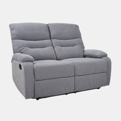 Sofá manual de 2 plazas SOAVE, 135 cm de ancho, en tela gris.