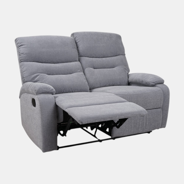 Sofá manual de 2 plazas SOAVE, 135 cm de ancho, en tela gris.