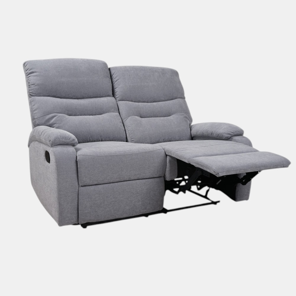 Sofá manual de 2 plazas SOAVE, 135 cm de ancho, en tela gris.