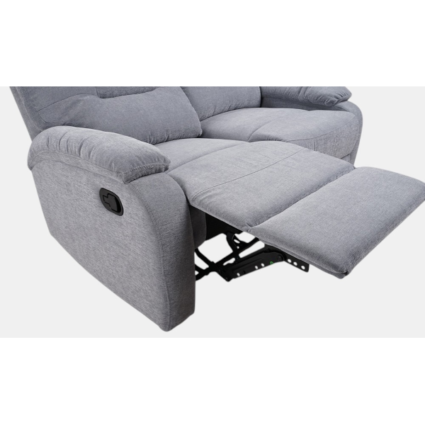 Sofá manual de 2 plazas SOAVE, 135 cm de ancho, en tela gris.