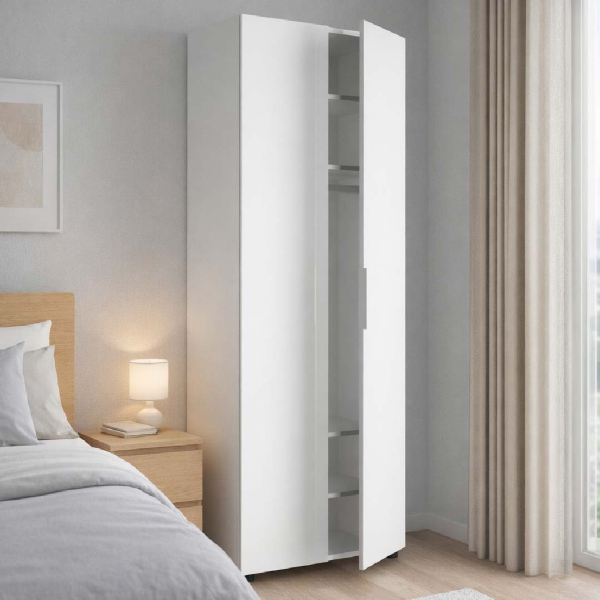 Kendor Wardrobe 70x181h cm in wood 2 doors matte white