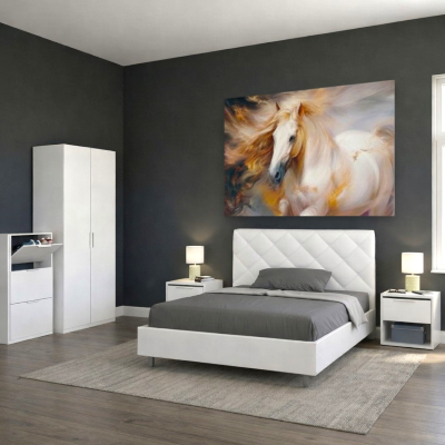 Kendor Wardrobe 70x181h cm in wood 2 doors matte white