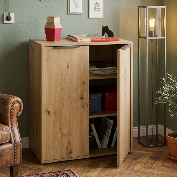 Kovra Office Cabinet 72x87h cm in wood 2 Doors Oak