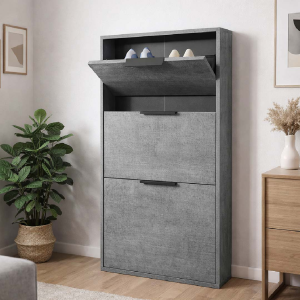 Olant Shoe Cabinet 65x106h cm in wood 3 Doors Concrete
