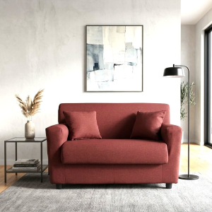 2 seater sofa Bordeaux - removable fabric 124 cm BOLOGNA