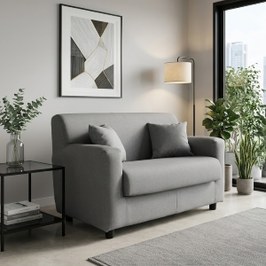 2 seater sofa Gray - removable fabric 124 cm BOLOGNA