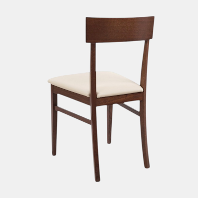 Chaise en bois avec siège éco-cuir rembourré MONACO noyer Ensemble de 2