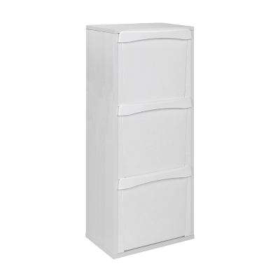 Mobile in legno per raccolta differenziata a 3 vani 40x101h cm BIANCO 