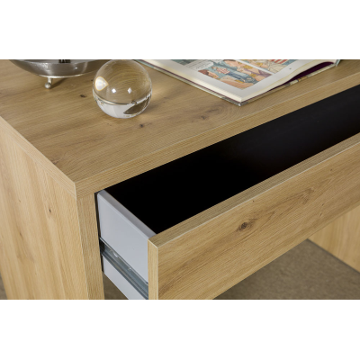 Escritorio de oficina Paldir de 100x82 cm con cajón de madera de roble.