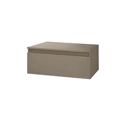 NILYA 80 cm suspended bathroom drawer in melamine-faced chipboard – Matte Dove Grey