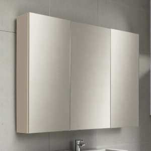 Bathroom mirror with 3 doors 80xh60 cm in matt dove gray wood