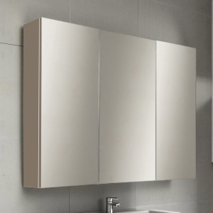 Bathroom mirror with 3 doors 80xh60 cm in matt dove gray wood