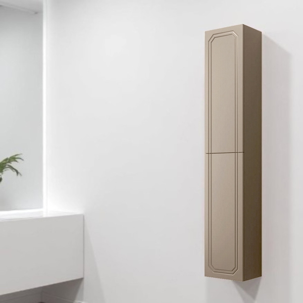 Colonna da bagno sospesa MAYA reversibile a 2 ante Tortora Opaco