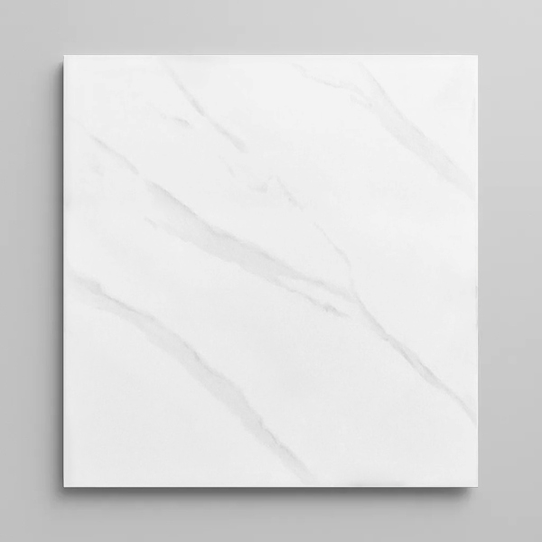 Piano per tavolo quadrato in pietra effetto marmo Bianco 80x80 cm 
