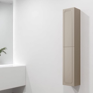 Colonna da bagno sospesa MAYA reversibile a 2 ante Tortora Opaco