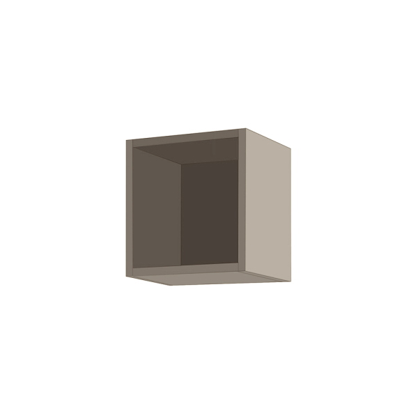 Hängendes Cubotto-Wandelement mit offenem Fach Matt Taupe 30x30 cm