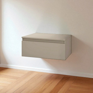 Cassetto bagno 60 cm NILYA sospeso in nobilitato Tortora Opaco