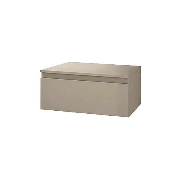NILYA 60 cm hängender Badezimmerschublade aus melaminbeschichteter Spanplatte Matt Taupe
