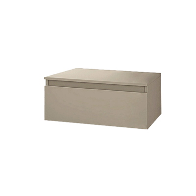 NILYA 80 cm hängender Badezimmerschublade aus melaminbeschichteter Spanplatte – Matt Taupe