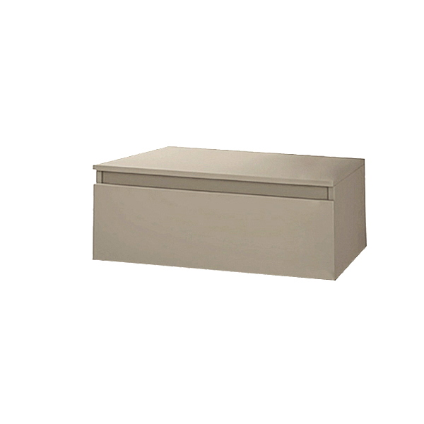 NILYA 100 cm hängender Badezimmerschublade aus melaminbeschichteter Spanplatte – Matt Taupe