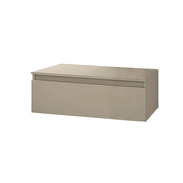 NILYA 120 cm hängender Badezimmerschublade aus melaminbeschichteter Spanplatte – Matt Taupe
