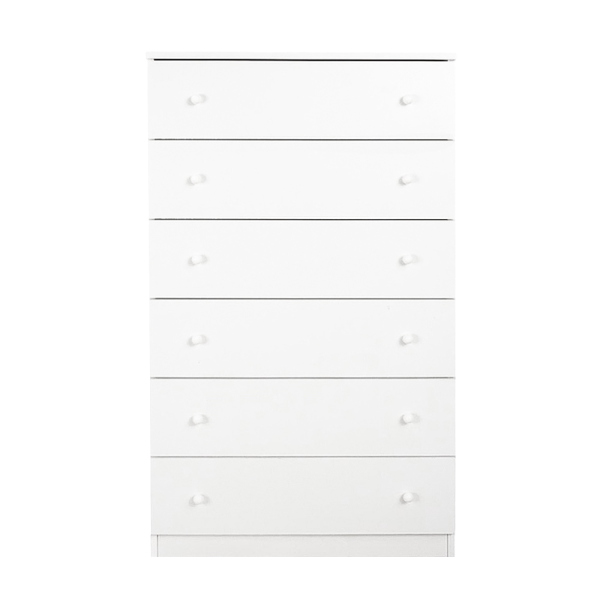 Cassettiera settimino in melaminico 6 cassetti 74x126h cm Bianco