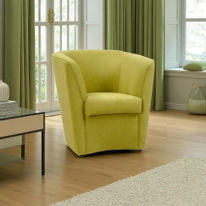 poltrona moderna green in stain-resistant fabric padded