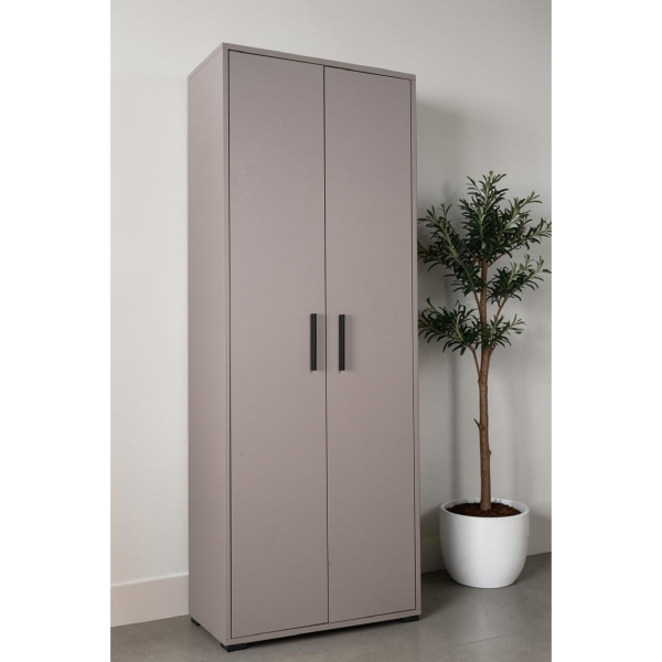 Armario con dos puertas de tórtola en madera de 70 cm de ancho
