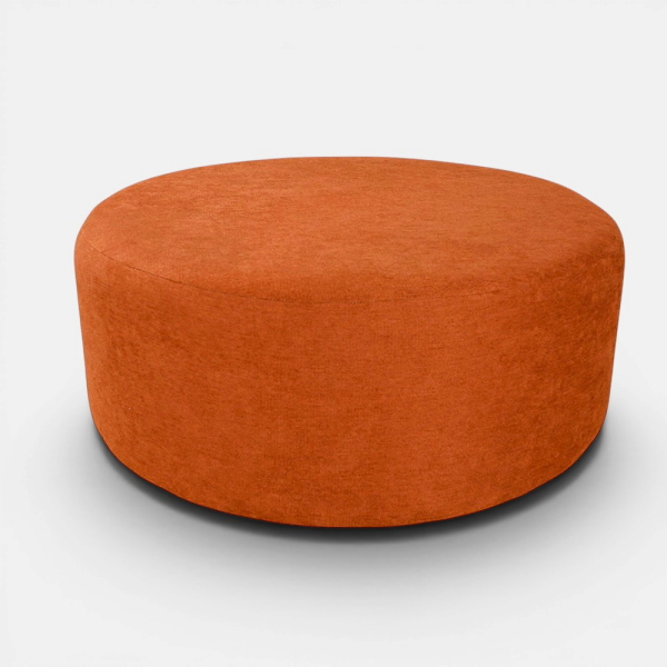 Pouf Tondo Giotto L70 cm in Tessuto Antimacchia ARANCIO