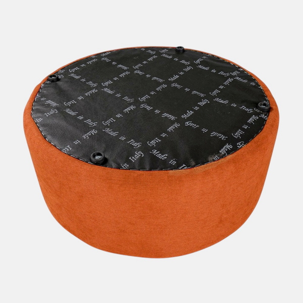 Pouf Tondo Giotto L70 cm in Tessuto Antimacchia ARANCIO