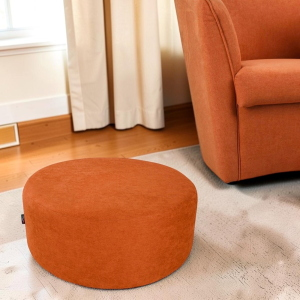 Pouf Tondo Giotto L70 cm in Tessuto Antimacchia ARANCIO