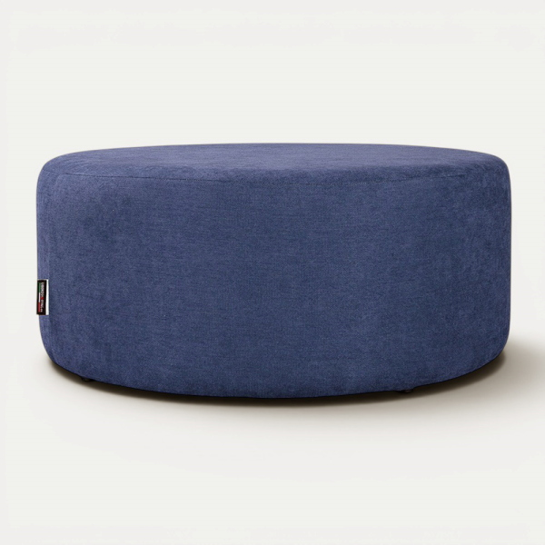 Pouf Tondo Giotto L70 cm in Tessuto Antimacchia BLU