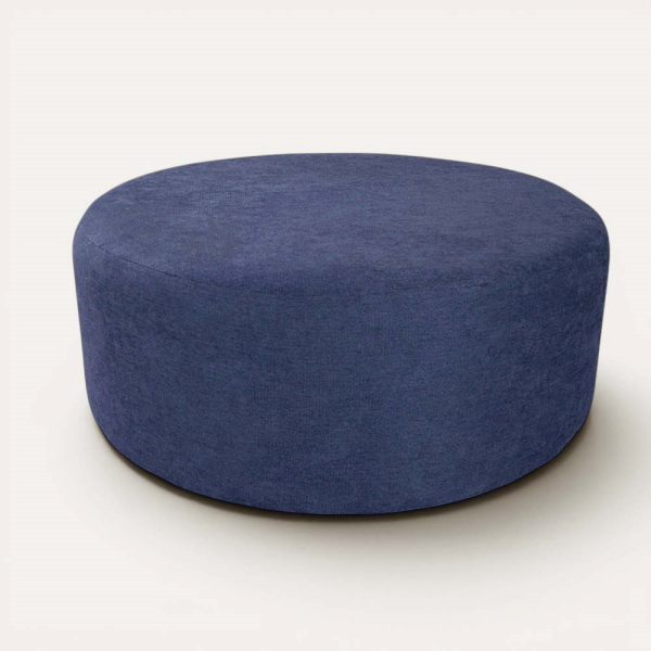Pouf Tondo Giotto L70 cm in Tessuto Antimacchia BLU