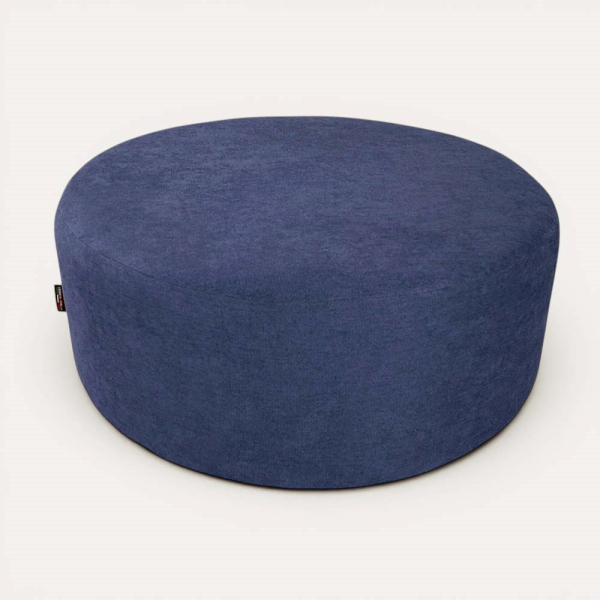 Pouf Tondo Giotto L70 cm in Tessuto Antimacchia BLU