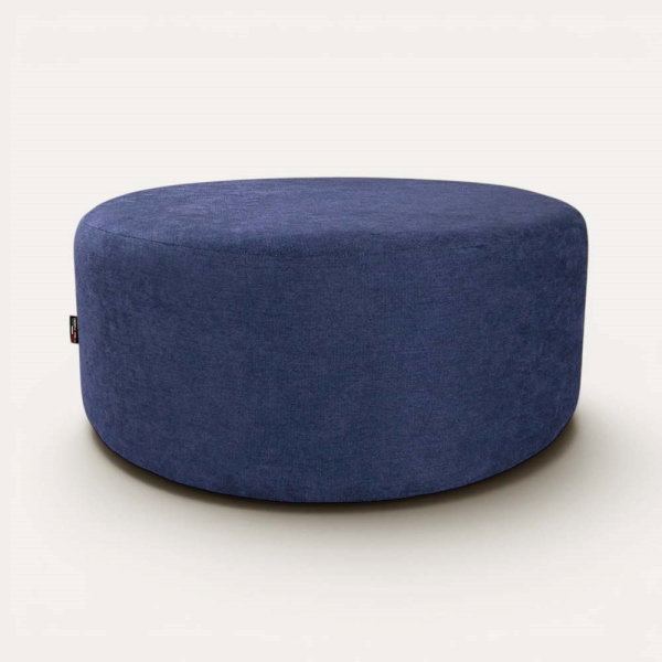 Pouf Tondo Giotto L70 cm in Tessuto Antimacchia BLU