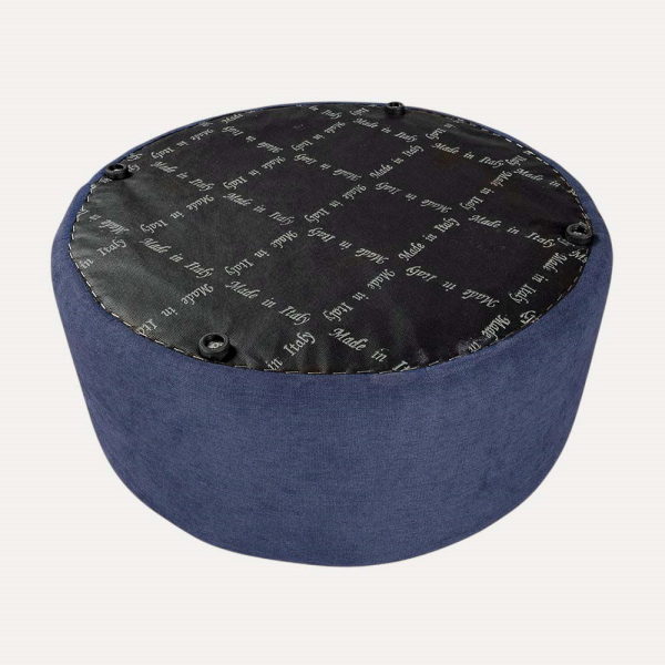 Pouf Tondo Giotto L70 cm in Tessuto Antimacchia BLU