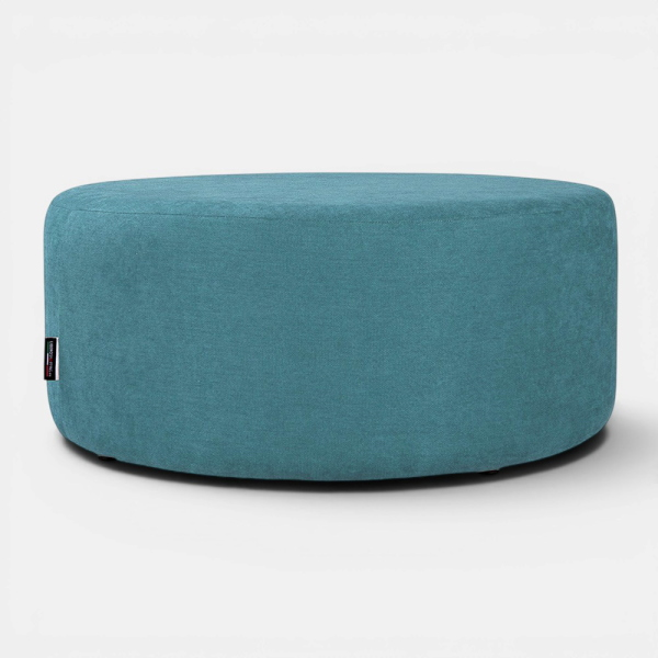 Pouf Tondo Giotto L70 cm in Tessuto Antimacchia TURCHESE